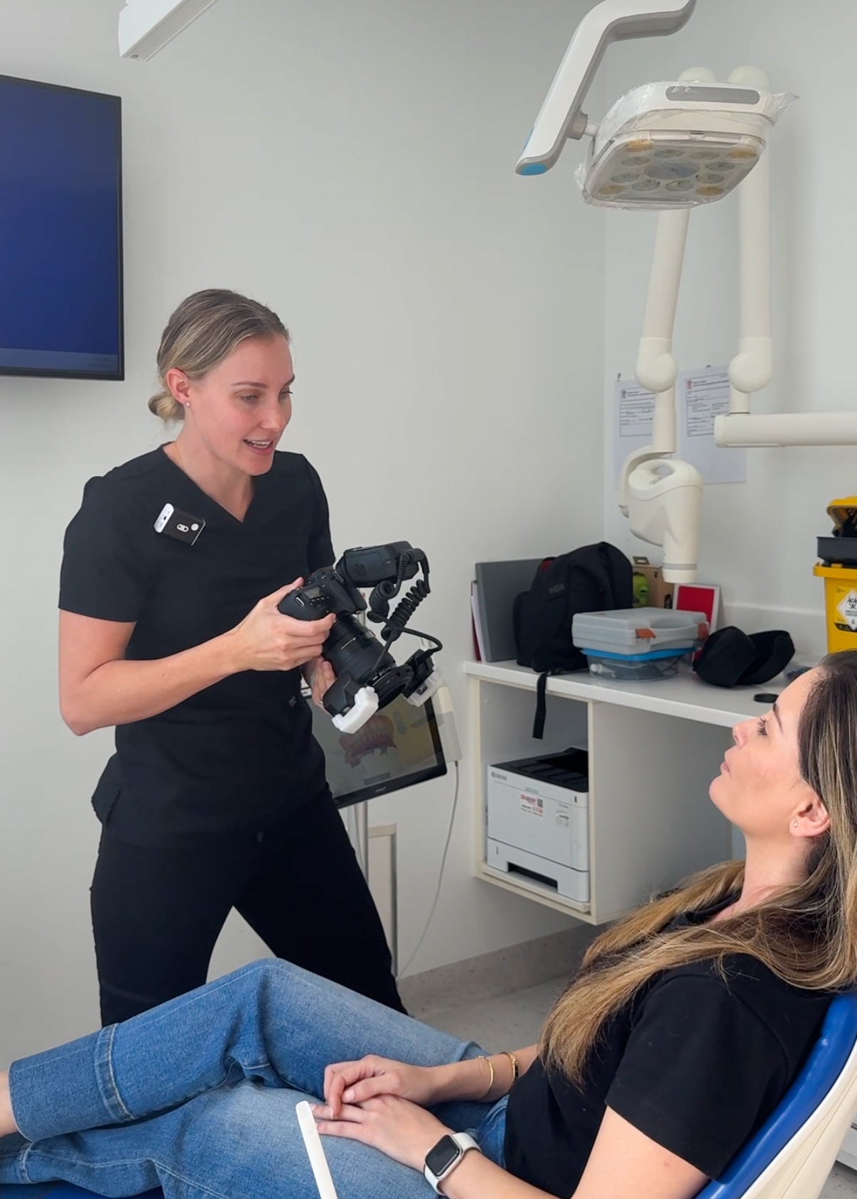 Dr Lizzie Dove planning dental treatment with a patient